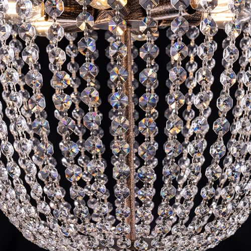 Tochic Farmhouse Chandelier Lighting,Crystal Chandeliers For Bedrooms,Antique Bronze Modern Chandelier For Dining Room,Hanging Ceiling Pendant Light Fixture For Entryway,Kitchen,Locker,Nursery thumb #7