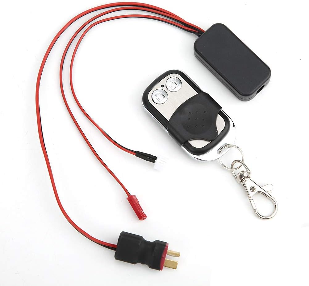 RC Winch Control Remote Control Switch Receiver Wireless Remote Control Switch with T Plug, 20m Range 12V Compatible with SCX10 D90 KM2 1/10 Scale RC Crawler Car Accessory