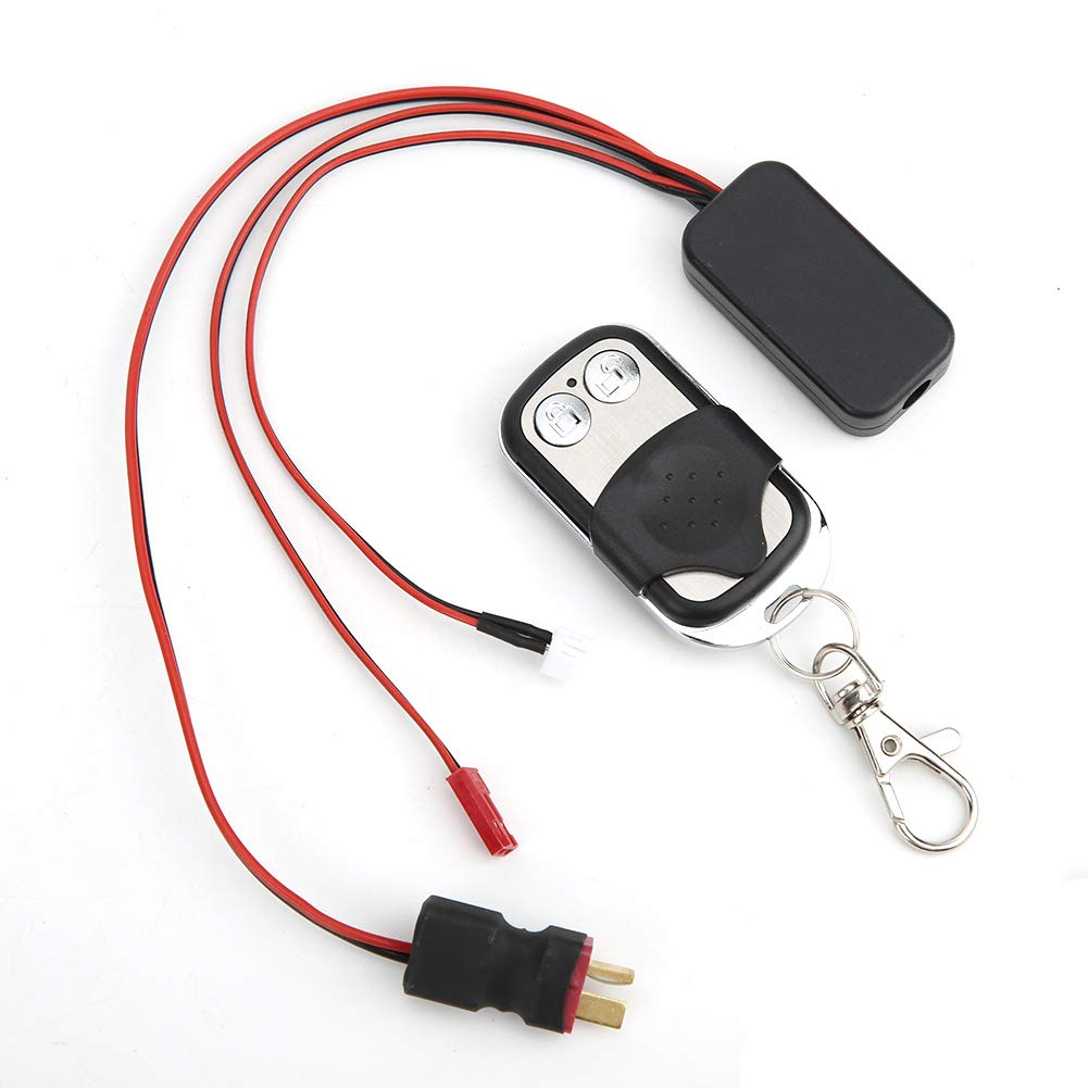 RC Winch Control Remote Control Switch Receiver Wireless Remote Control Switch with T Plug, 20m Range 12V Compatible with SCX10 D90 TRX4 KM2 1/10 Scale RC Crawler Car Accessory