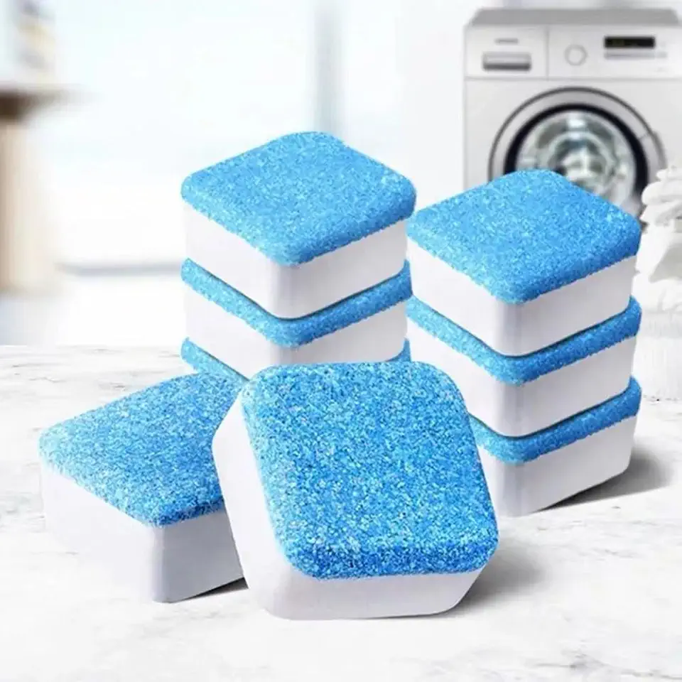 Kit 10 Pastilhas de Limpeza Profunda: Elimine Mau Cheiro, Bactérias e Resíduos da Máquina de Lavar e Lava-Louças. Compatível com todos os Modelos