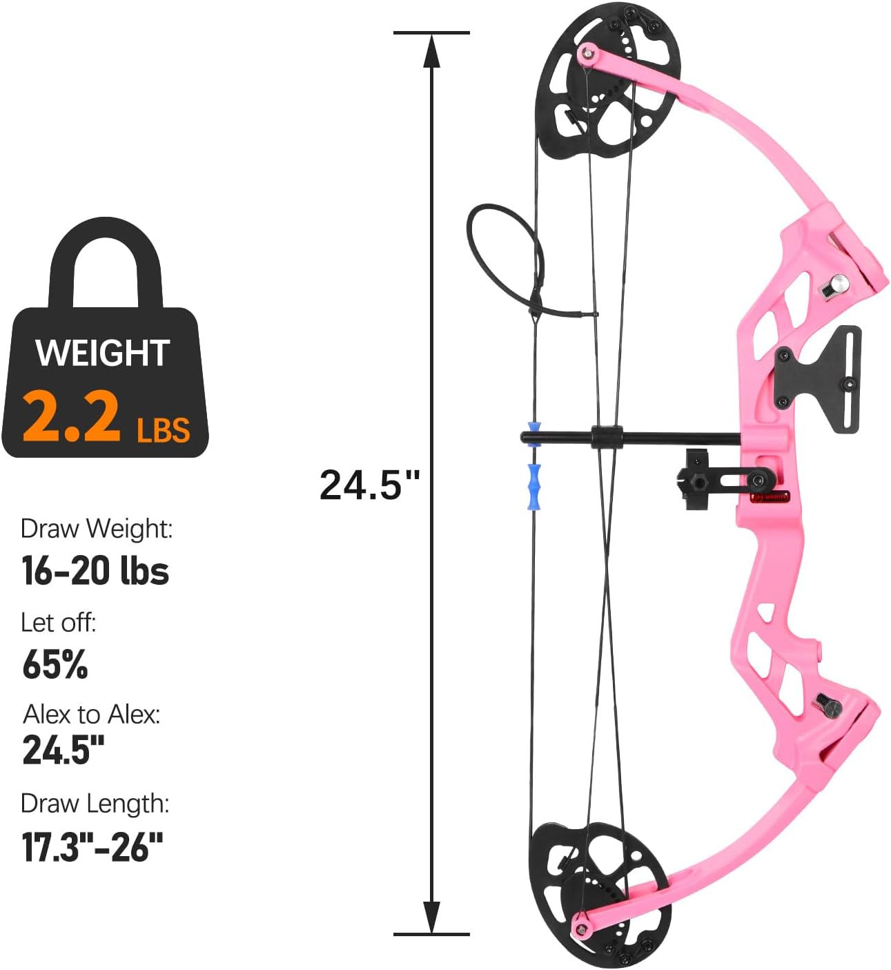Compound Bow and Arrow for Youth and Beginner, Archery Bow Set, 16-20 lbs Draw Weight, 17.3"-26" Draw Length
