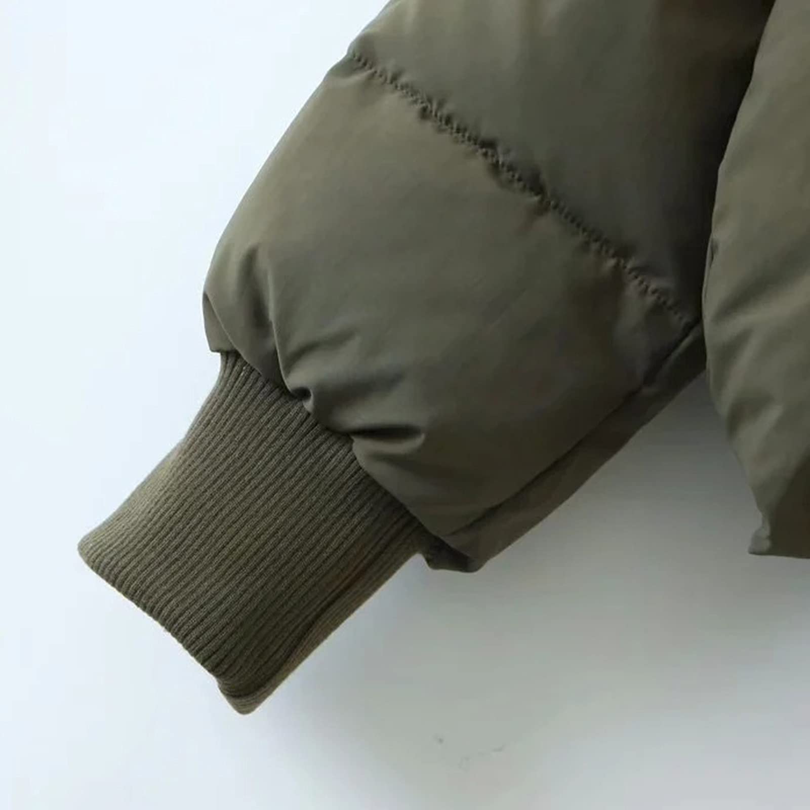 Veste matelassée pour femme - Courte et chaude - Veste d'hiver à col montant - Coupe slim - Manteau d'hiver baggy avec fermeture éclair - Couleur unie - Pour l'hiver