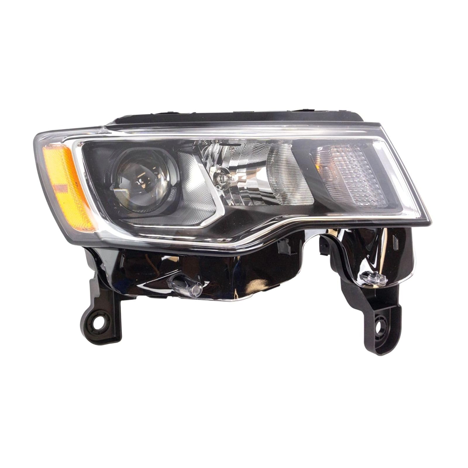 YIZISECCE Headlight Lamp with Chrome Housing Passenger for Jeep for Grand Cherokee 2017-2019 Suv Clear Front Right 114-03009R CH2503297 125-9038