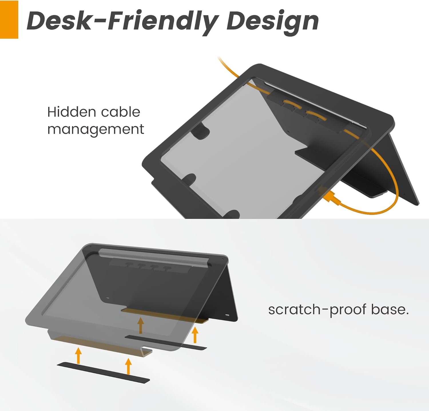 Tablet Desk Stand, All Metal 30° Ergonomic with Security Cable Lock for Office, POS Counter, Reception - Compatible with iPad 10th (10.9"), Pro 11", Air 4/5, Air 11"(M2/M3/M4), iPad 11"(A16)