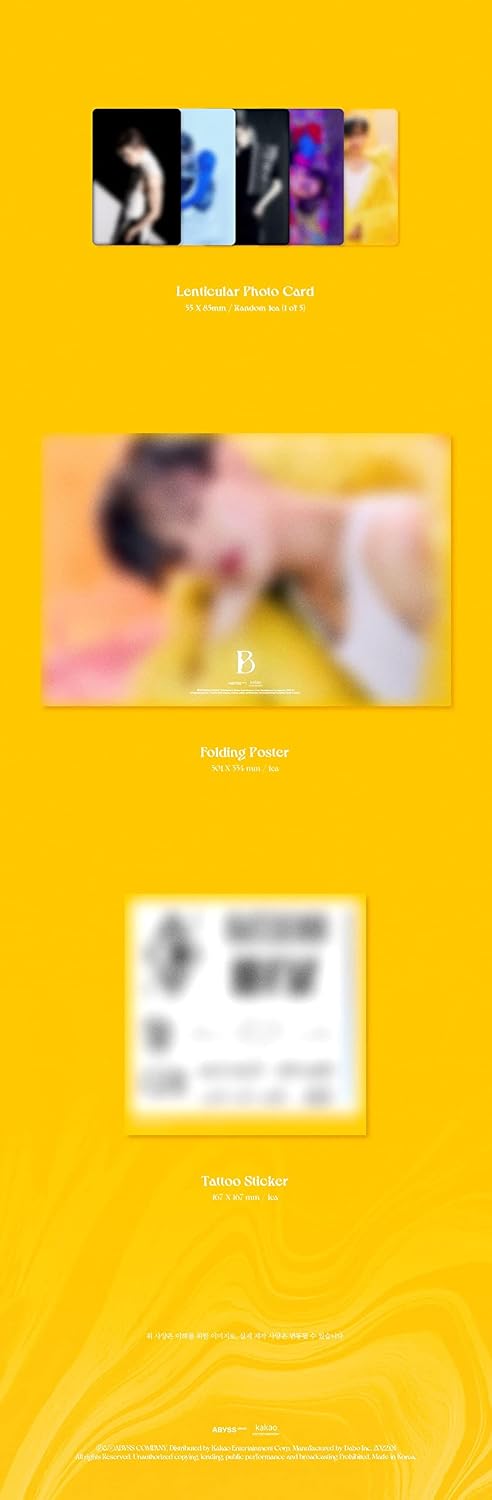 BamBam - B [Bam a Ver.] (2nd Mini Album) Album+BolsVos K-POP eBook (21p),3EA BolsVos Stickers for Toploader, Photocards