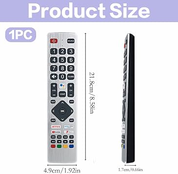 Replacement Remote Control for Sharp Aquos Smart TV (RMC0133, RMC0134) Universal Fit for 4K UHD Models, No Setup Required, Includes Netflix/F-Play Shortcut Buttons(Black, 1PC)