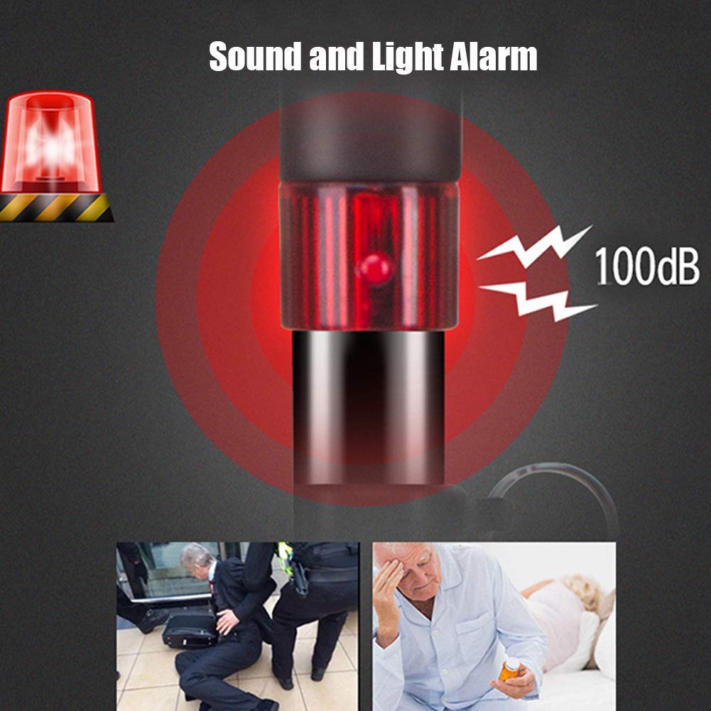 Muleta para Caminar BJH Ajustable con luz LED y Alarma Base Antideslizante para Hombres y Mujeres Bastón para Caminar HGCHH