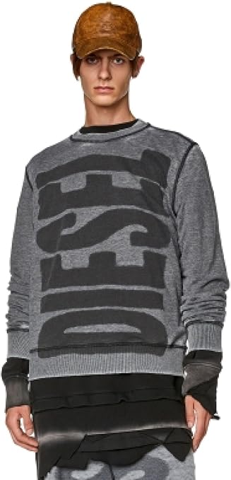 【美品】DIESELディーゼル異素材シフォンスウェット　黒　M DIESEL ディーゼル スウェット F-SLIMMY-OD A09931 0GRAC