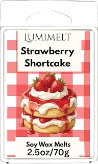 Strawberry Shortcake Soy Wax Melts – Sweet Strawberry Dessert Scented Wax Cubes – Creamy Vanilla Bakery Fragrance – Long Lasting Soy Wax Tarts – 2.5 oz