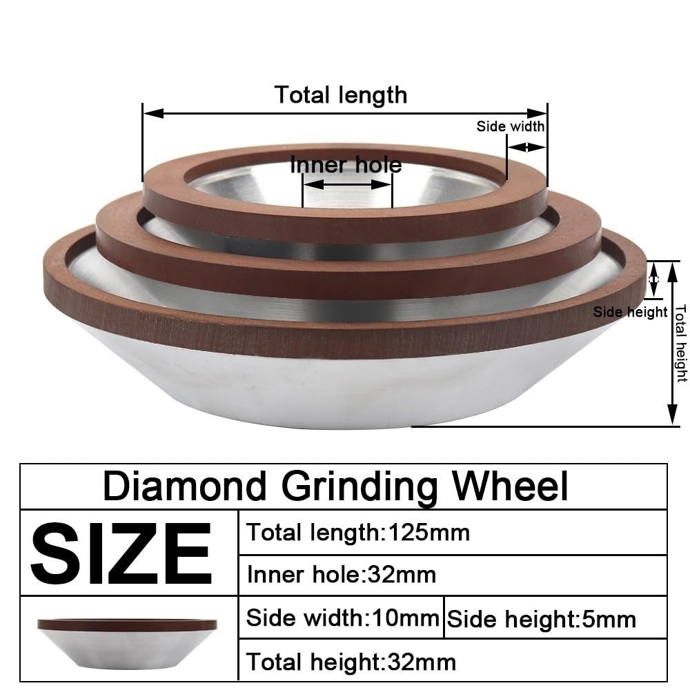 Okrągła tarcza szlifierska diamentowa, Diamentowa tarcza szlifierska do polerowania frezów w wielu rozmiarach(125MM*32MM*10MM*320)