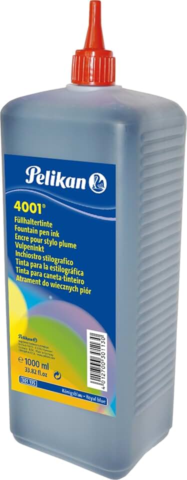 Pelikan 4001 Garrafa de tinta para canetas-tinteiro, azul royal, 1 litro, 1 cada (301135)