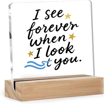 Appreciation Plaque with Star and Wave Pattern for Lovers 10x10cm