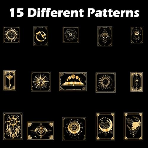 Miniatura 5 de Pegatinas holográficas para diario de balas, paquete de calcomanías doradas brillantes transparentes vintage, calcomanías de resina para álbumes de