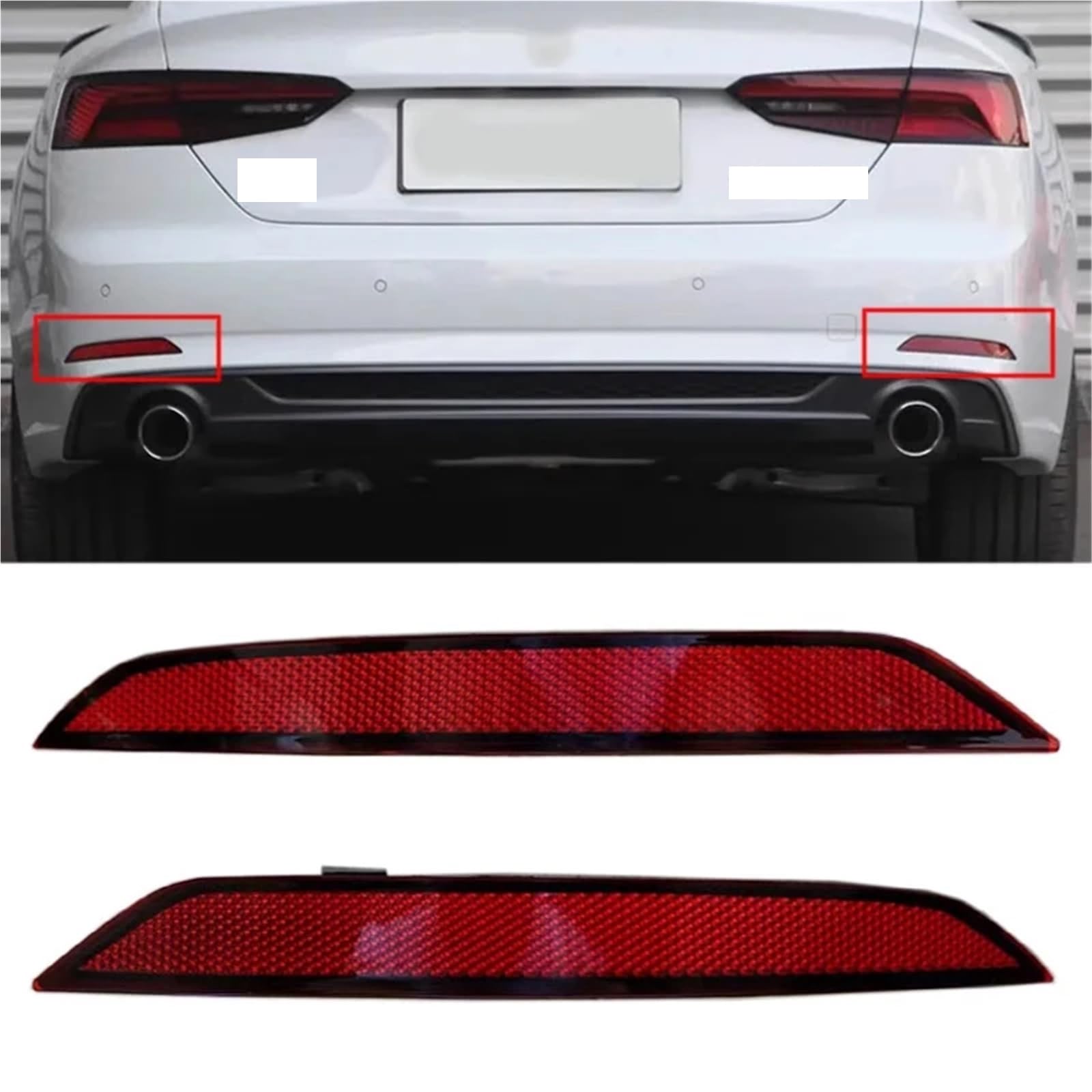 Catadiottro Posteriore Compatibile Con A5 S5 2017 2018 2019 Auto Paraurti Posteriore Riflettore Lampada Arresto Segnale Girata Avvertimento Luce Kit Accessori 8W6945105B(Right)