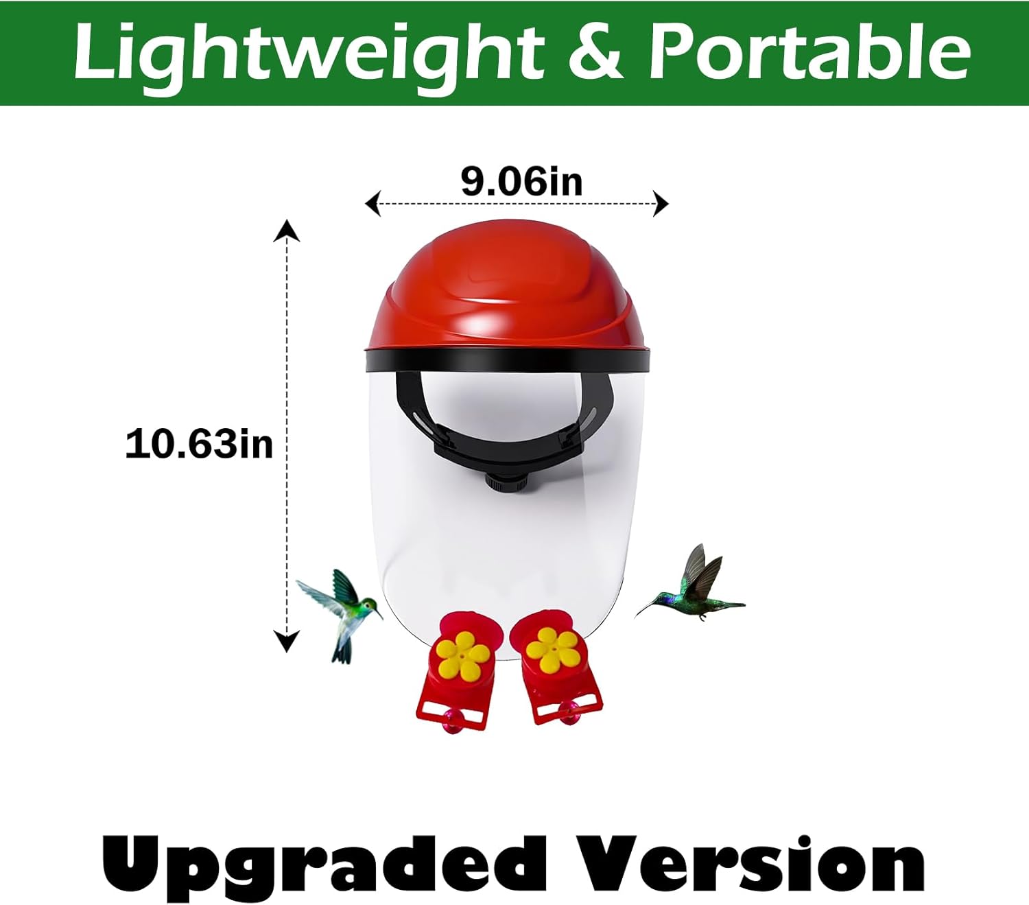 Hummingbird Feeder Helmet | Easy-Install Hummingbird Feeder Hat | 2 Feeding Ports, Round Nectar Box, Leak-Proof & Quick to Refill, 2PCS