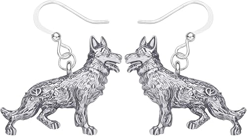 Aretes de aleación de zinc para razas de perros, pastor alemán, bulldog francés, colgantes, mascotas, regalos de joyería para mujeres