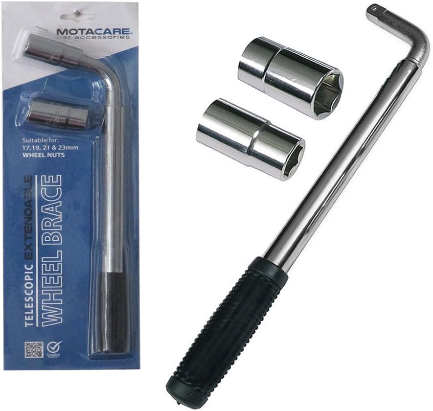 MCEWB1, Extendable Wheel Wrench, Travel Emergency Breakdown Telescopic Wheel Lugs Brace for Car, Van, Truck, Caravan - 17/19mm & 21/23mm