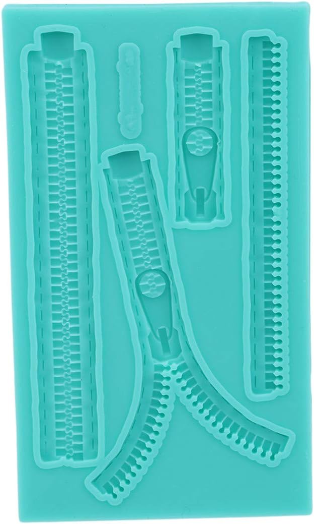 KUHRLRX Zipper Silicone Mold Chic Zip Shape Fondant Decor Topper Mould Chocolate Baking Mold Jelly Handmade Soap Mold