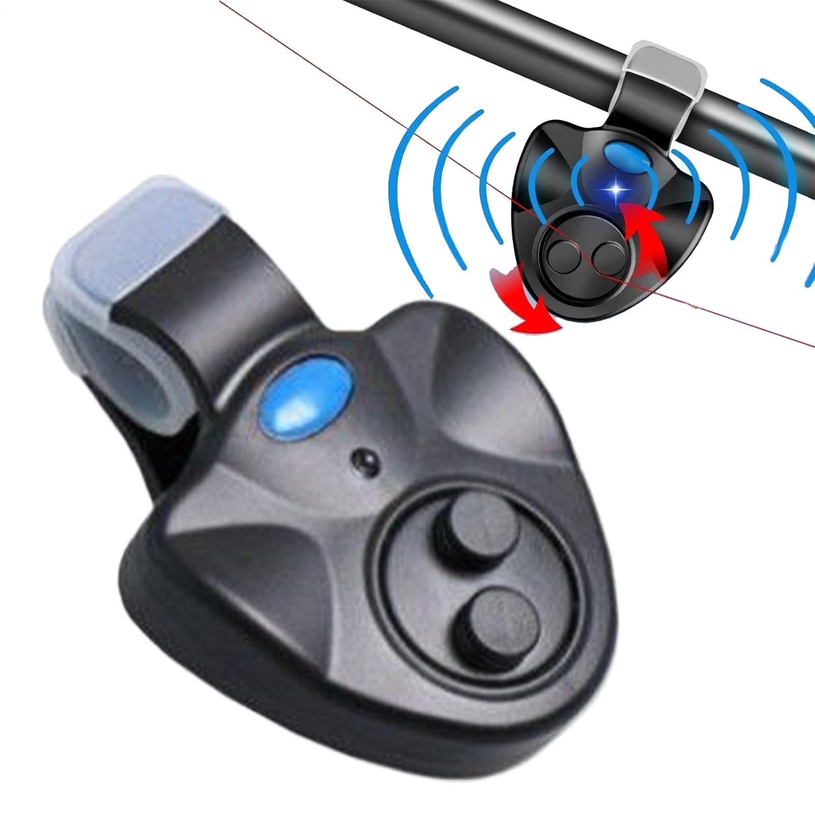 Generisch Fishing Bite alarm alarmowy, elektroniczny sygnalizator brań z alarmem LED do wędki | przenośny czujnik ostrzegawczy dla ojców, doświadczonych wędkarzy, kobiet, mężczyzn, profesjonalistów