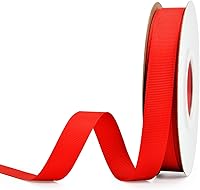 Vista 46 de Rollo de cinta de grogrén sólido YAMA de 5/8 pulgadas - 25 yardas para cintas de envolver regalos, blanco