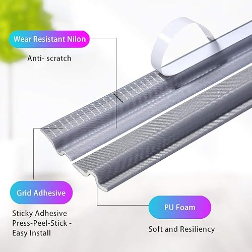 Miniatura 2 de Tira de sellado de espuma autoadhesiva de 196 pulgadas para ventana, cinta aislante de ventana y burlete lateral de puerta, insonorizante,