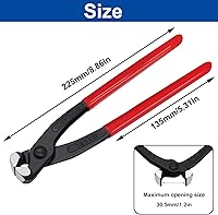 Vista 2 de Tnisesm Alicates de abrazadera de oreja de 9 pulgadas, herramienta de prensado de abrazadera de manguera, alicates de abrazadera de acero al