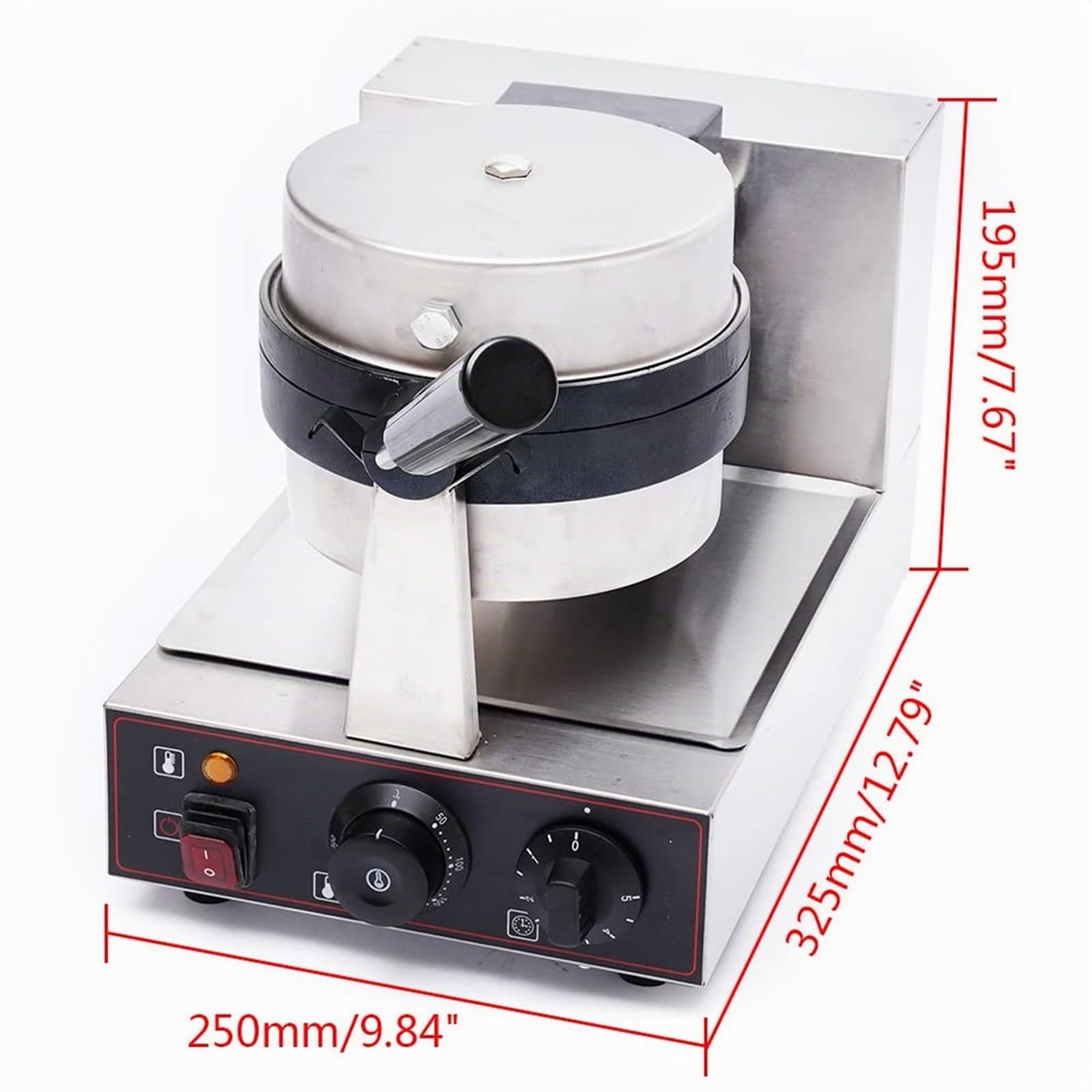 1000W Burger & Gaufrier Acier Inoxydable - Machine Ménage Crème Glacée Cones
