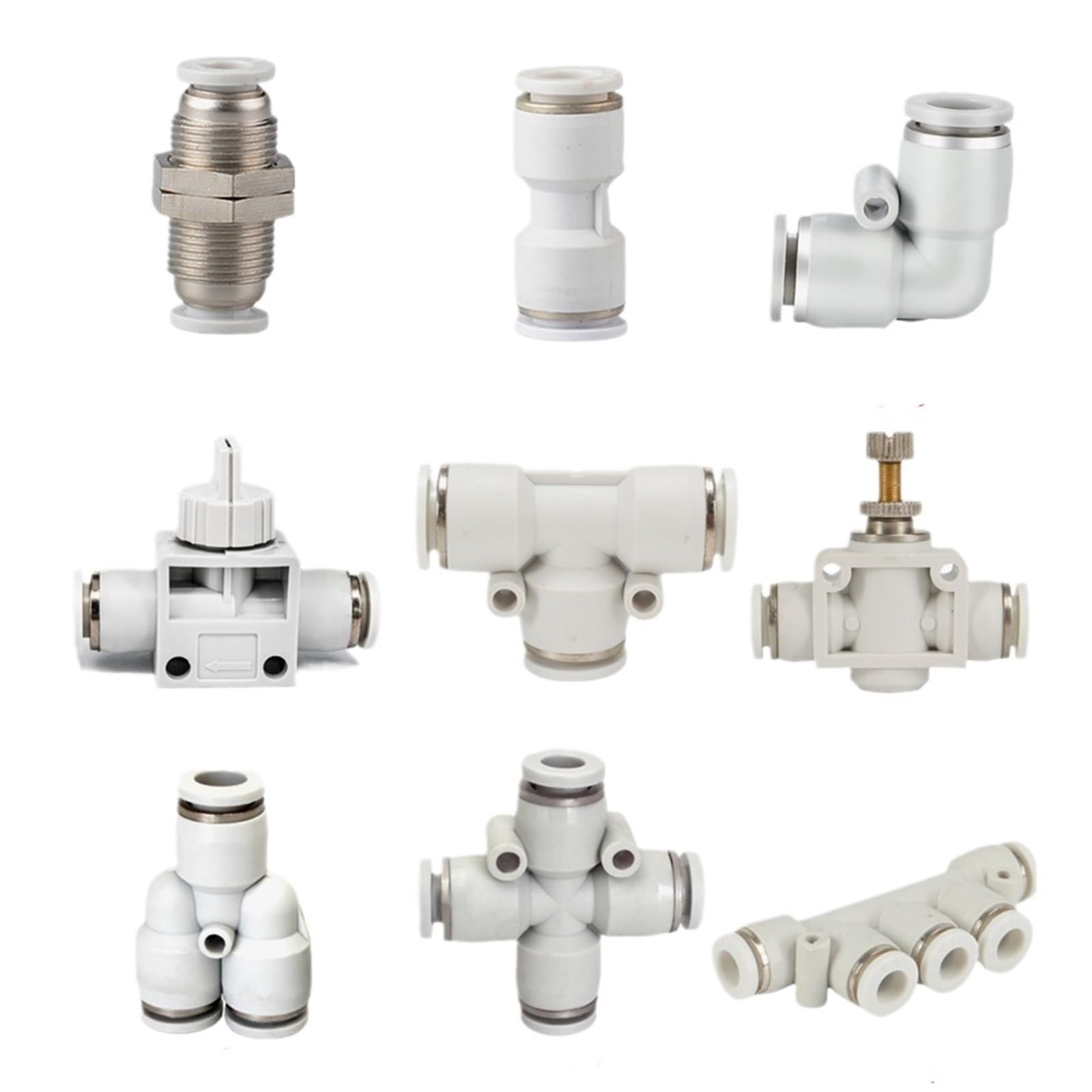 White Pneumatic Fitting Tube Connector Water Pipe Push In Hose 16mm PU PY PK PE PV SA PZA PLM SA-B(PU)