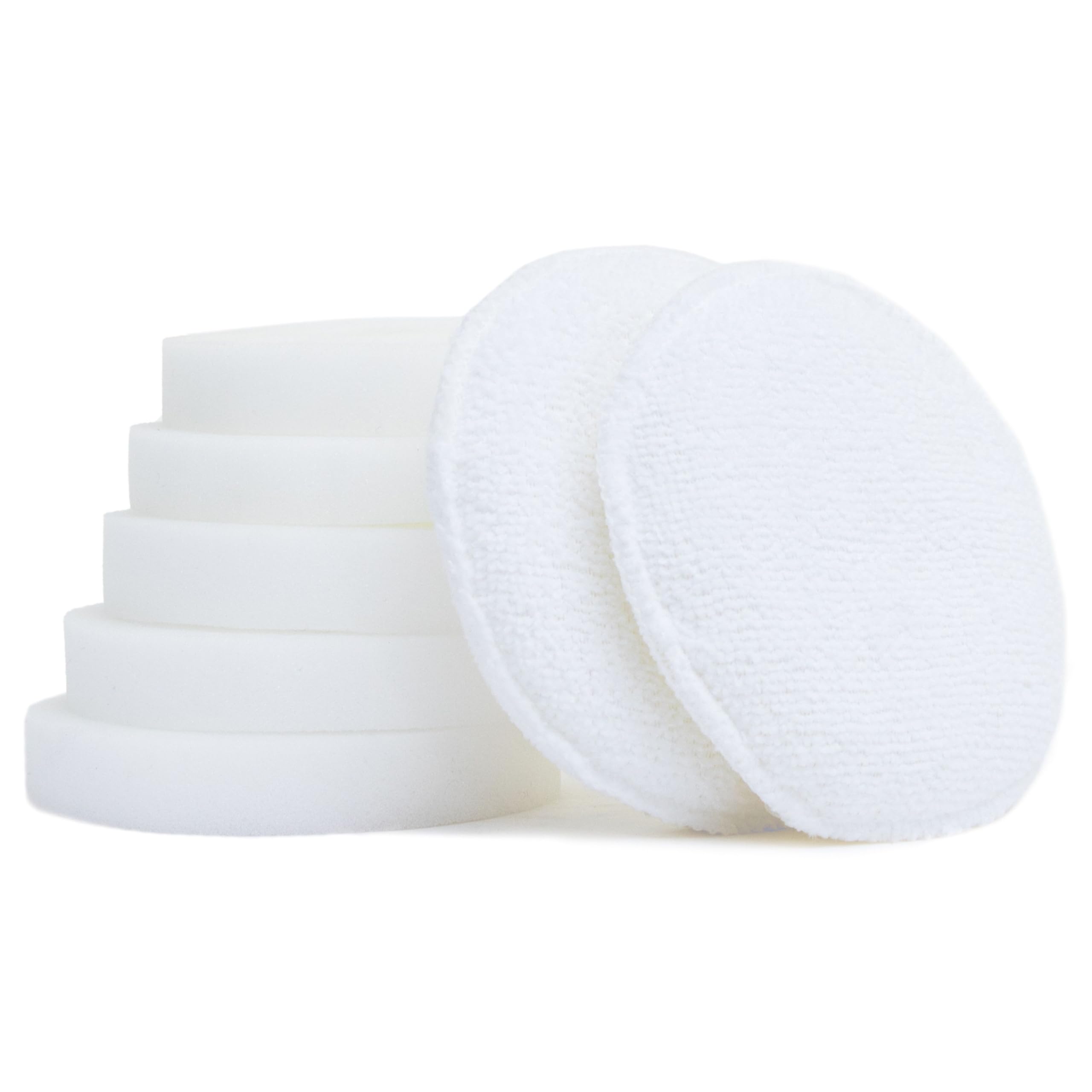 Sponge & Applicator Bundle - 5 Round Cleaning Sponges & 2 Applicator Sponges for your Leather, Fabric or Wood Care Jobs.