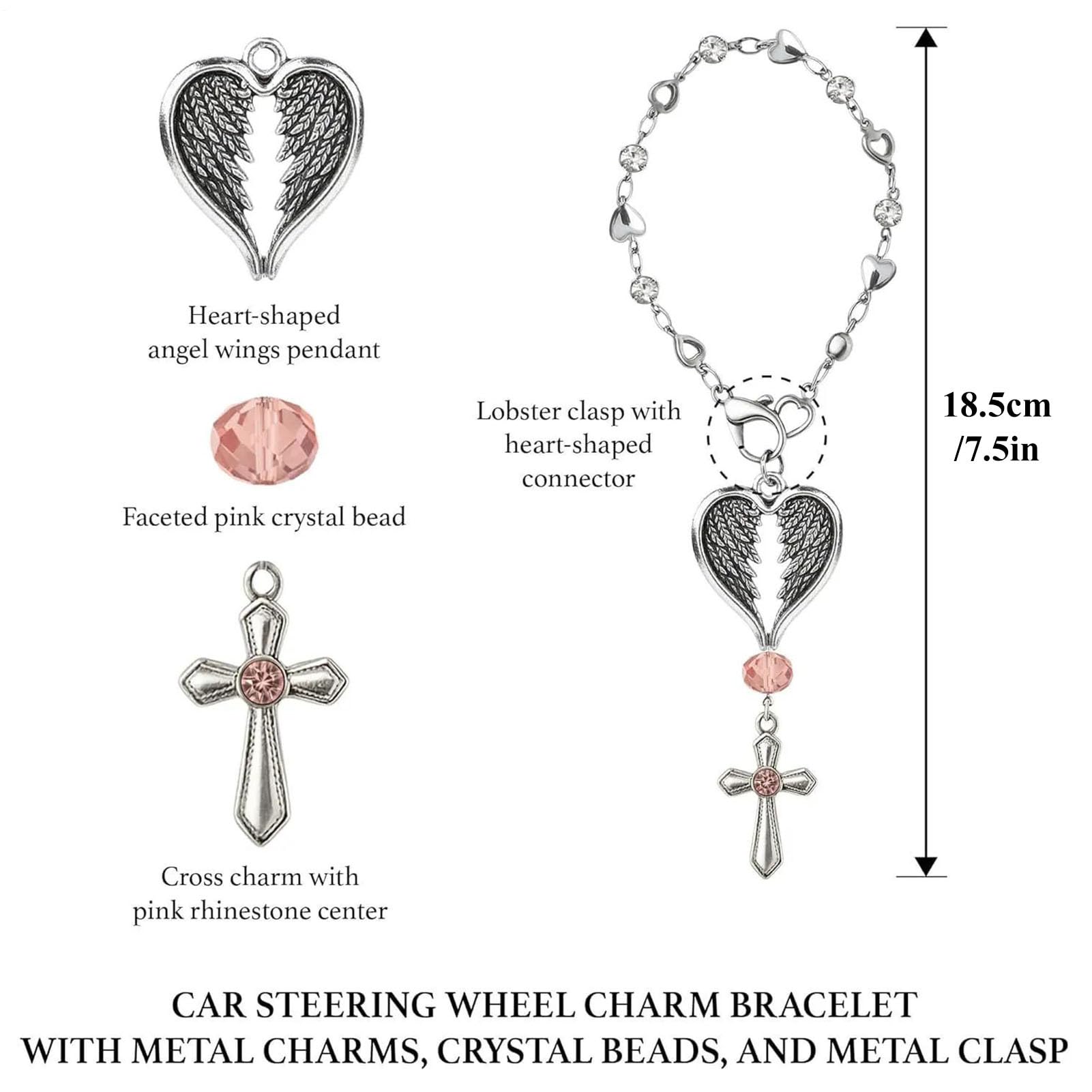 Croce Per Auto | Croce con d'Angelo Charm per Auto - Decorazione Religiosa Interna Per Preghiera Viaggio Commute Mattutina Veicolo SUV - Guida Quotidiana Viaggi In Autostrada Pendolarismo Mattutino Ve