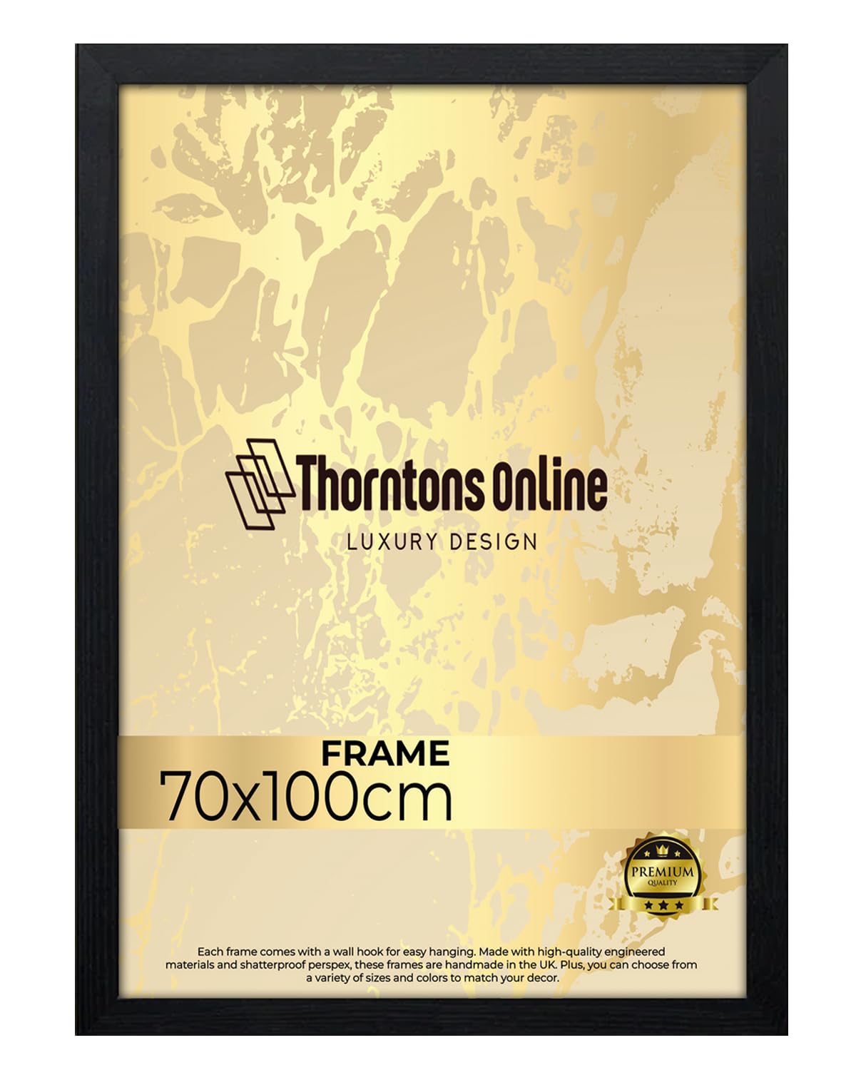 Poster Frame - Black 70x100 cm mdf backing with both ways hanging hooks |Picture Photo frame 100x70cm |Acrylic front | Home & Office Decor