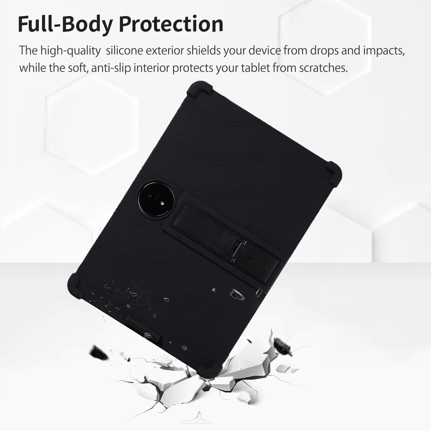 Case for TCL NXTPAPER 14 14.3-Inch Tablet – Shockproof Silicone Protective Cover with Kickstand, Drop-Resistant Business Style (Black)