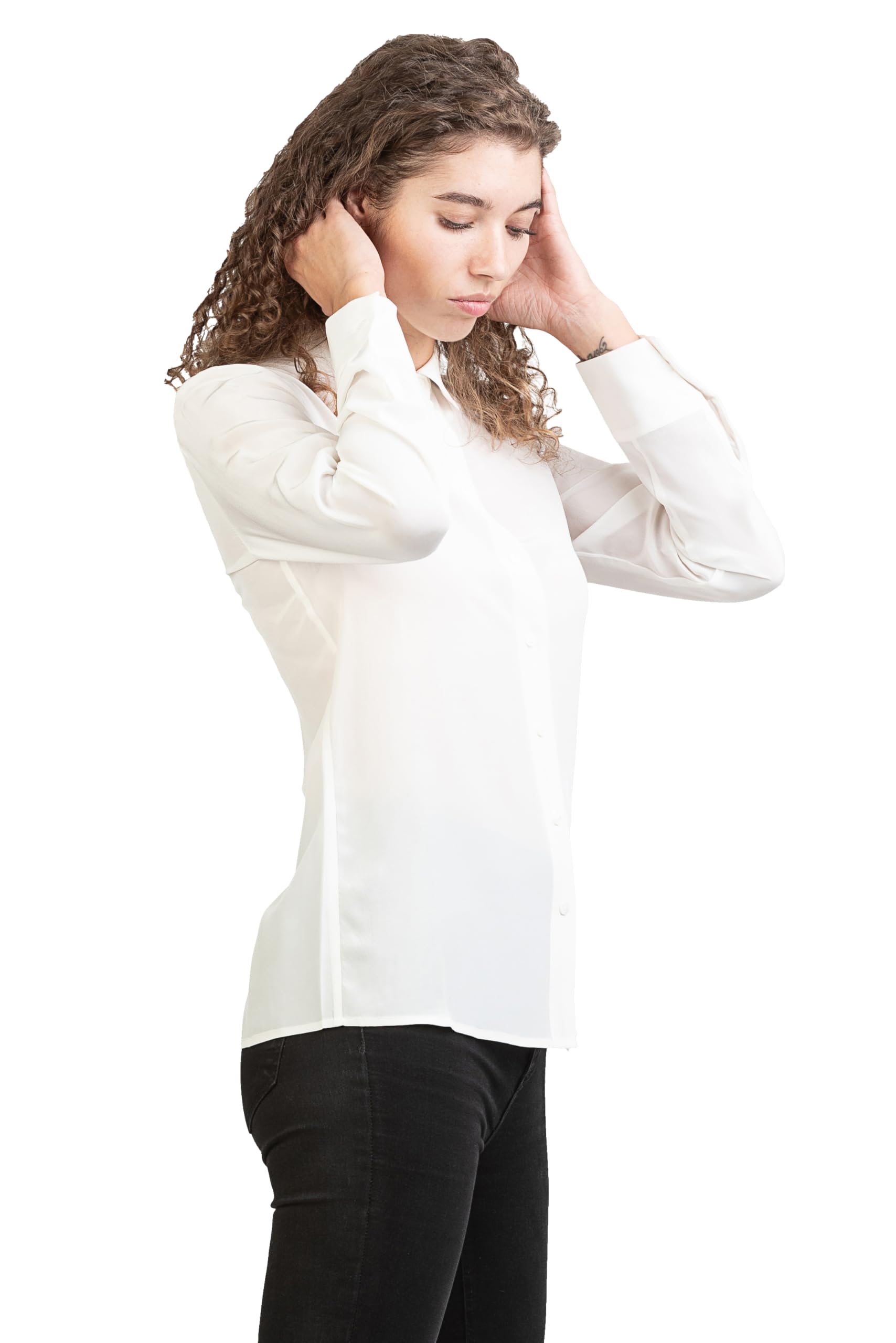 Posh Gear Damen Seidenbluse Collettoseta Bluse aus 100% Seide