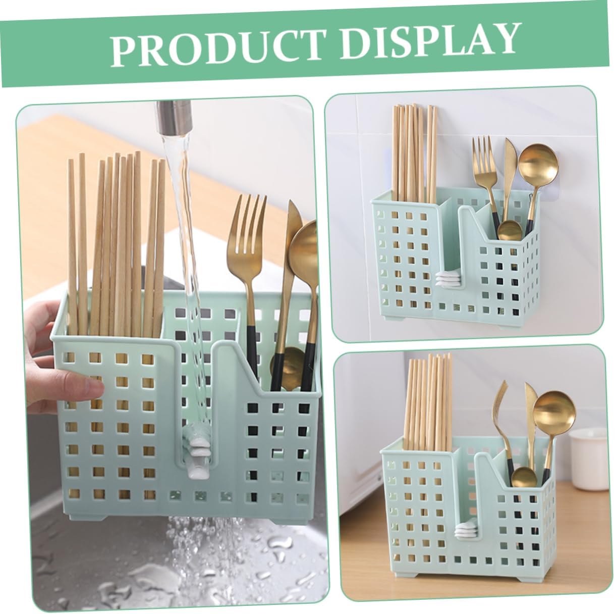 2pcs Organize Kitchen Dishwasher Draining Basket Chopstick Holder for Drying Storing Utensils