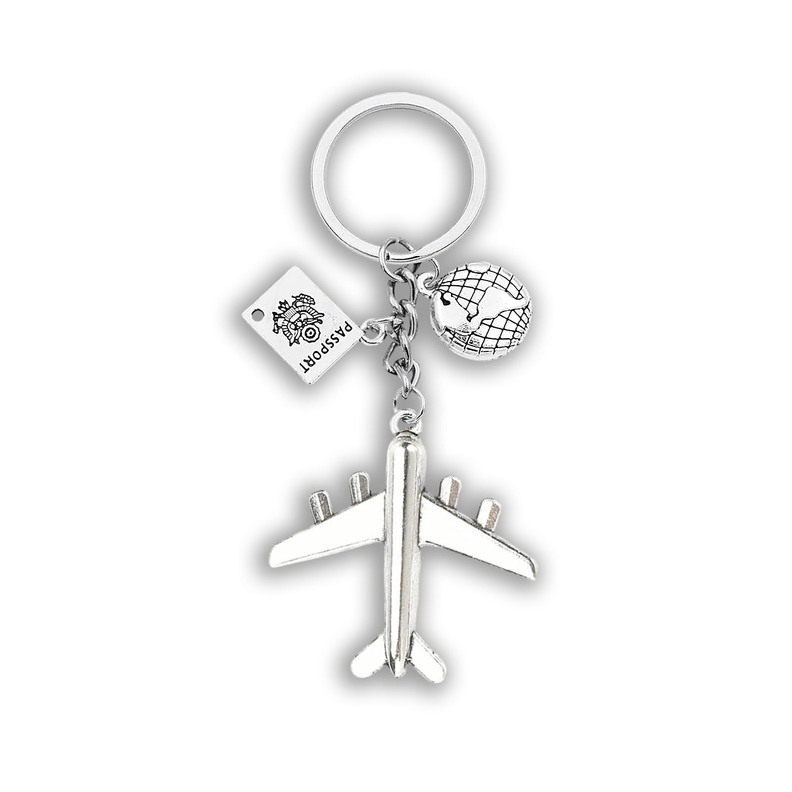 Zynara Flugzeug Schlüsselanhänger, Weltreise Glücksbringer Geschenk für Piloten, Reise Schlüsselanhänger für Weltenbummler,Reisende