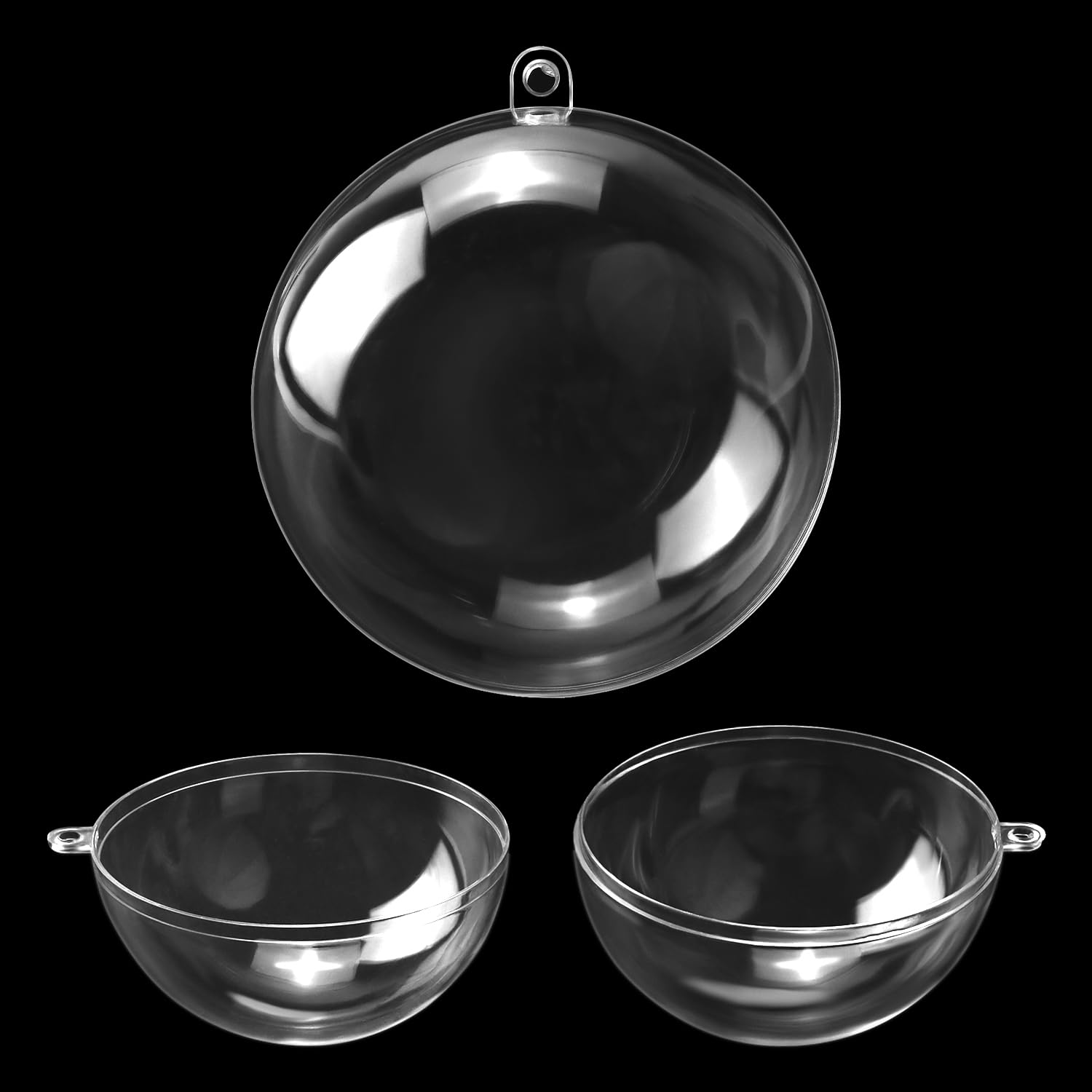 QWORK® 20 pièces Boules en Plastique Transparentes, Ø8 cm Boule de Noel, Boules en Plastique à remplir