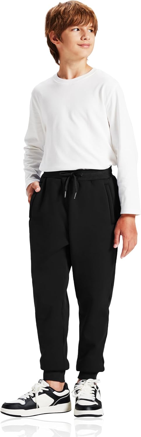 Unisex Boys Girls Sherpa Lined Fleece Sweatpants Jogger Pants Active Athletic Casual Winter Warm