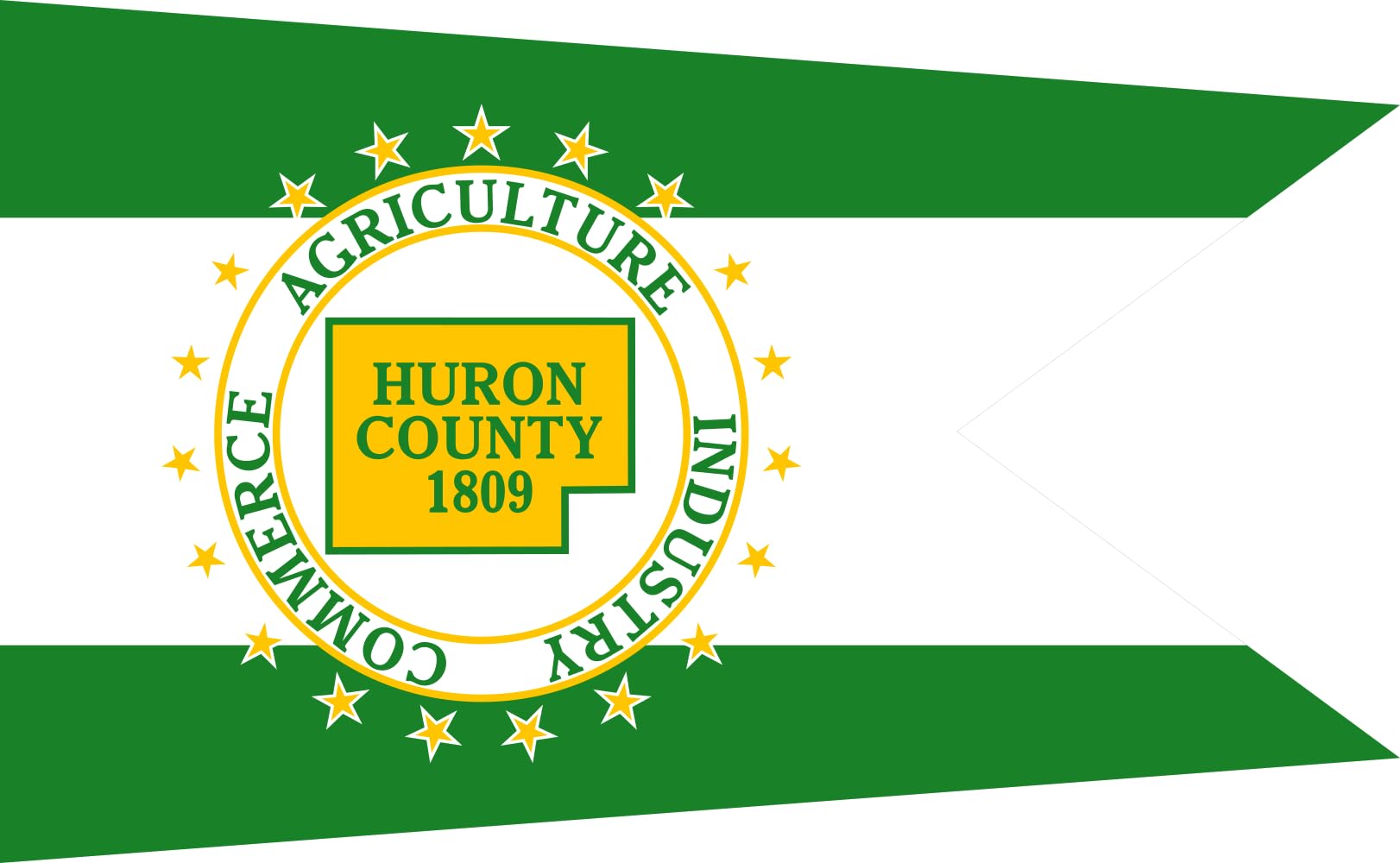 Drapeau Huron County Ohio pour salon et espace de vie chaleureux