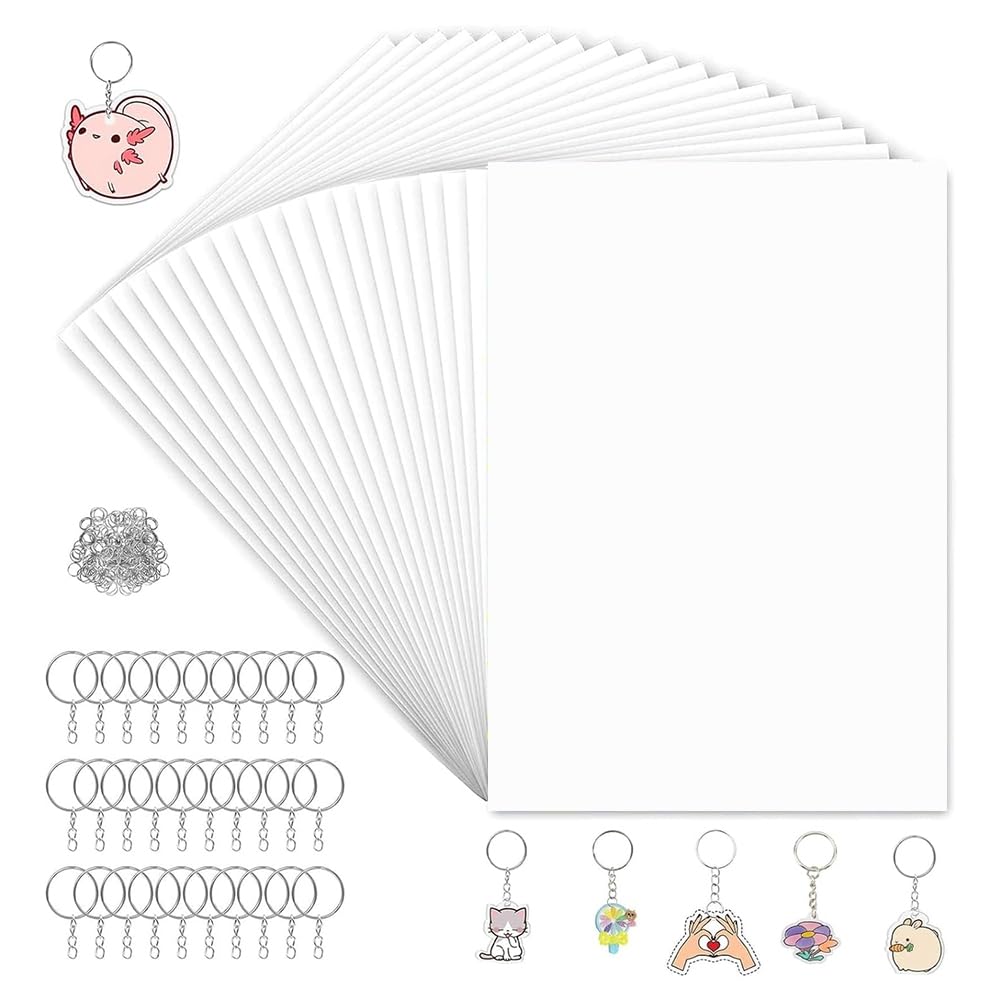 Papier thermorétractable pour activités enfants en famille avec kit porte-clés