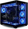 PC de escritorio para gaming Panorama XL RTX 5070, 24 núcleos i9-13900KF, 32GB RAM DDR5, SSD Gen4 1TB, refrigeración líquida 360mm, con Windows 11 Pro, garantía de 3 años, teclado y mouse RGB, Wi-Fi 6E interno, 3x DP, HDMI 1