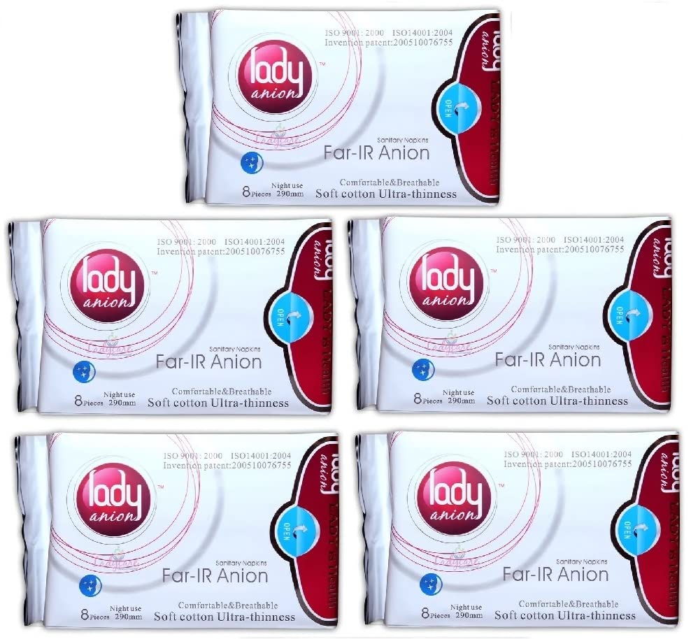 Lady AnionSanitary Napkin Night use pack of 5-40 pieces (8 pieces/pack)