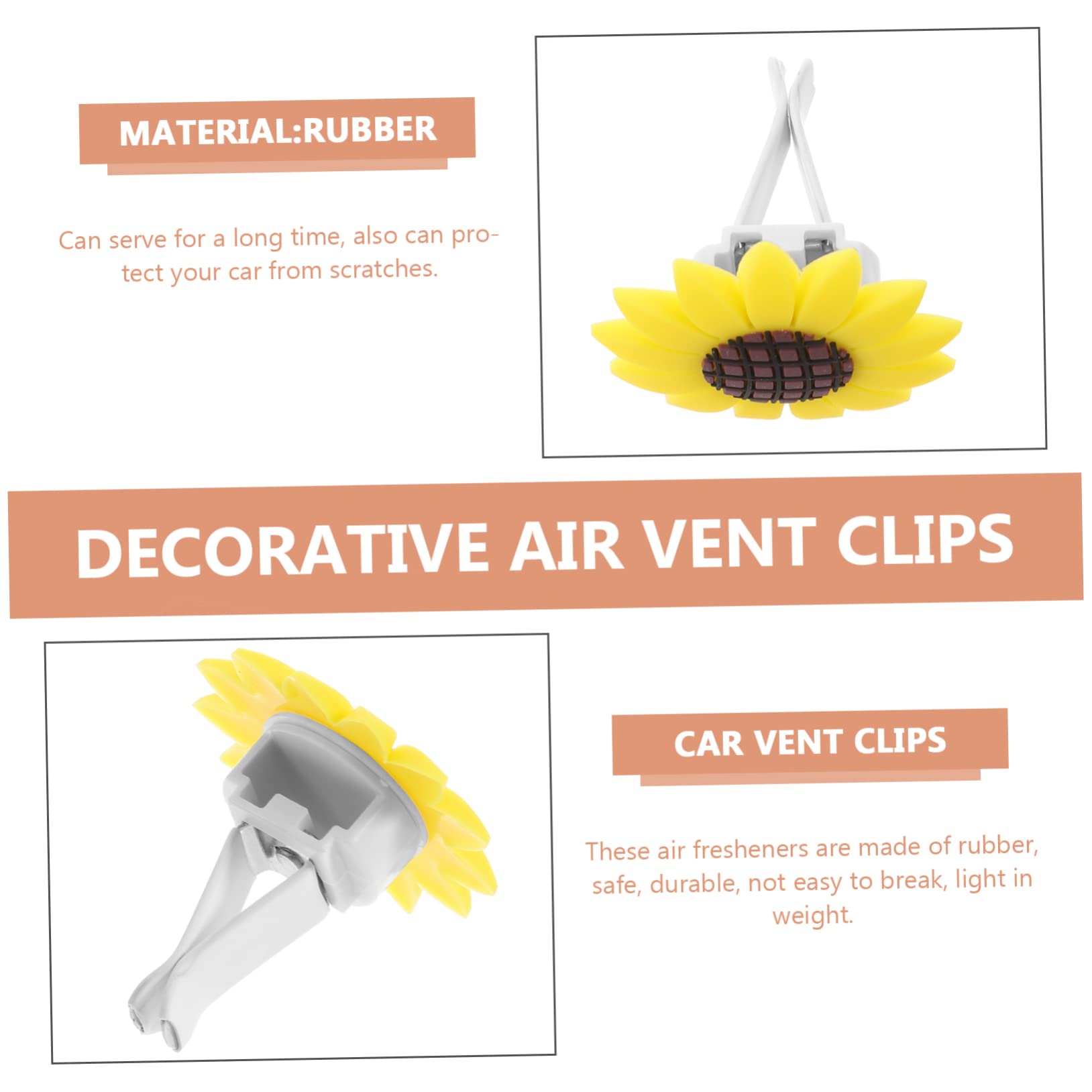 SOLUSTRE Clip Presa Aria Auto Profumo Auto Girasole 16 Pz Clip Per Girasole Clip Di Sfiato Per Deodoranti Per Auto Dell'auto Decorazioni Cruscotto Clip Per Auto Girasole Per Auto Gomma Da Cancellare