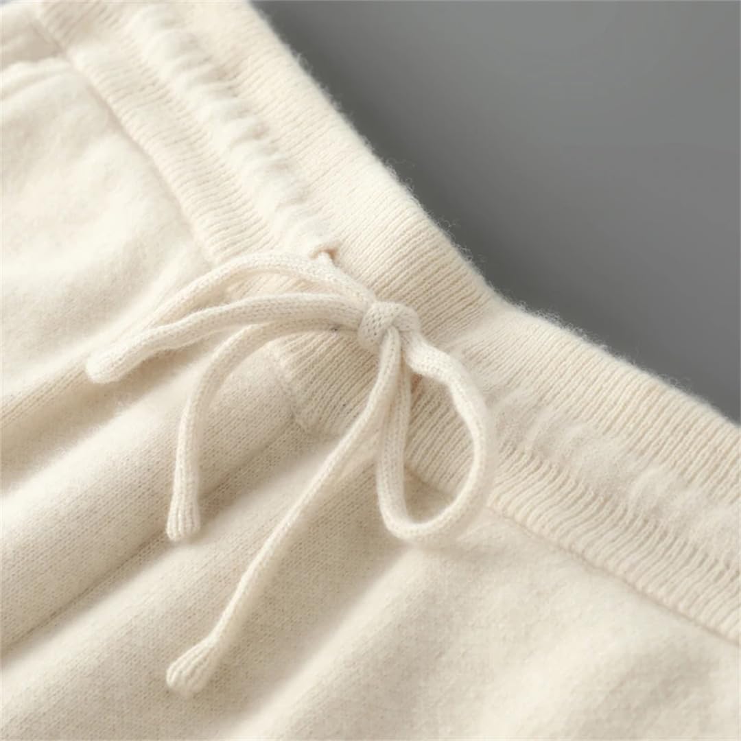 Men's Merino Wool Knitted High Waist Pencil Pants Thick Casual Fashion Full-Length Warm Trousers
