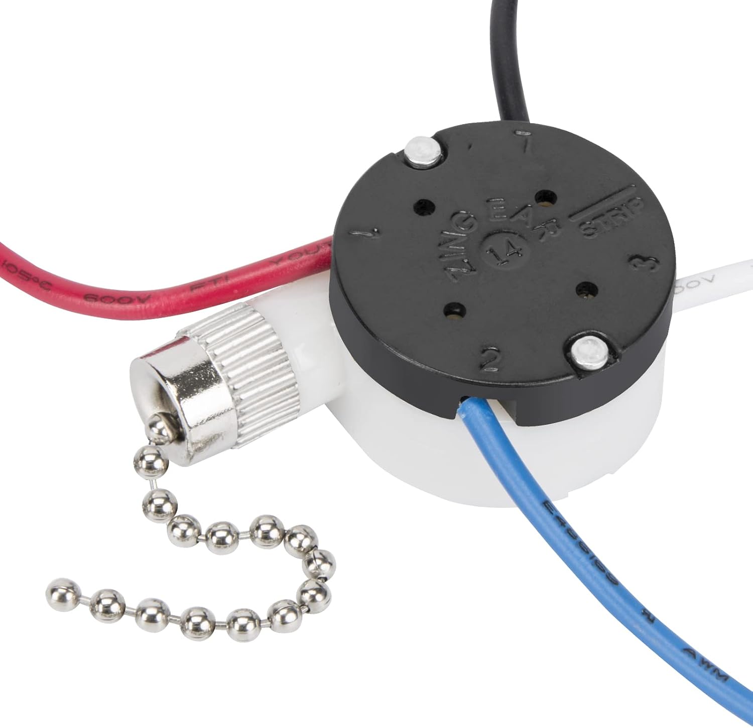 Ceiling Fan Switch Zing Ear ZE208s E89885 3 Speed 4 Wire Pull Chain