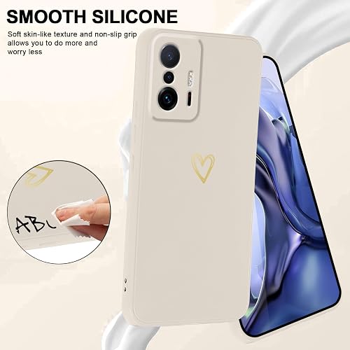 Cover for Xiaomi 11T / Xiaomi 11T Pro 5G with Lanyard, Soft Silicone Slim Case with Heart Pattern and Necklace Strap Strap, Shockproof Anti-Scratch Adjustable Neck Rope, White - 2