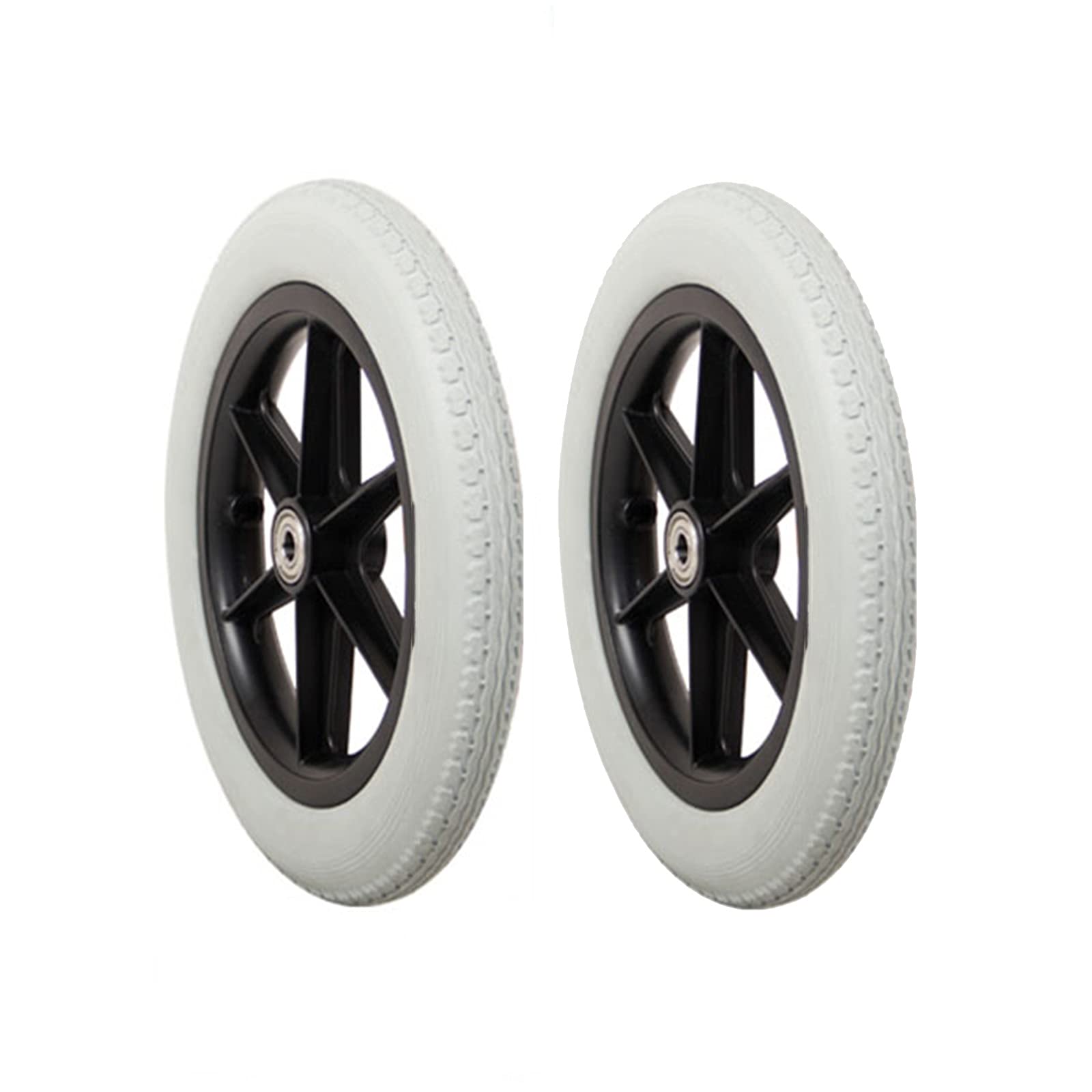 lhx One Pair (2 Pieces) Electric Wheelchair Front Small Wheels 8 Inches 10 Inches 12 Inches, Non-Inflatable Solid Wheels for Electric Wheelchairs, Manual Wheelchairs, Walking Aids (Size : 12inch)