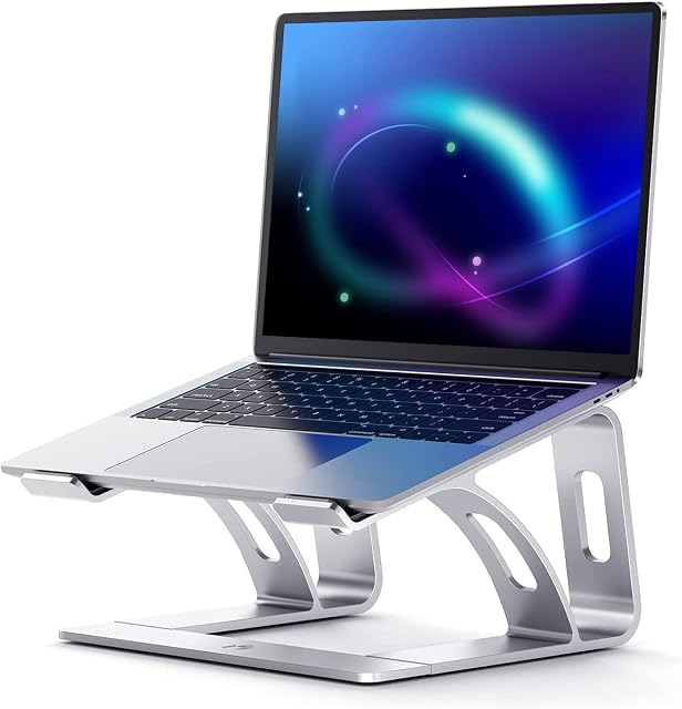 Laptop Stand For Desk - Best Ventilated Cooling Computer Stand for Laptop with Anti-Slip Pads & Cable Organisers  Laptop riser for MacBook Pro/Air, HP, Sony, Dell, More Laptops 11"17"
