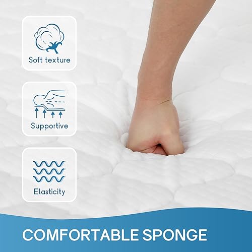 Miniatura 5 de BLKMTY Colchón de tamaño individual de 8 pulgadas, colchón de resortes interiores con colchón de espuma de alta densidad, colchón de resortes