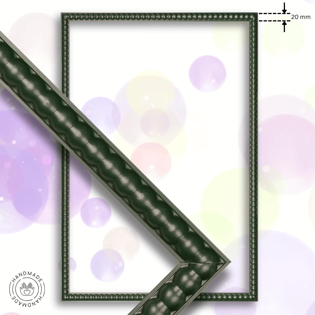 CLAMARO BUBBLE - Cornice portafoto di design 68 x 138 cm, in stile Bubble Balls, verde, realizzata a mano, in MDF con vetro acrilico, cornice per foto, poster o puzzle