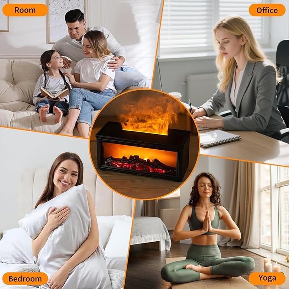 Kamin Diffusor mit Aromafunktion schafft eine,helles Holz